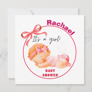 Pink Baby Dusche, Baby Girl Dusche Einladung