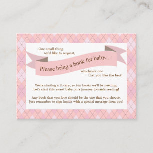 Pink Baby Dusche Buchsteckkarte für Mädchen Begleitkarte