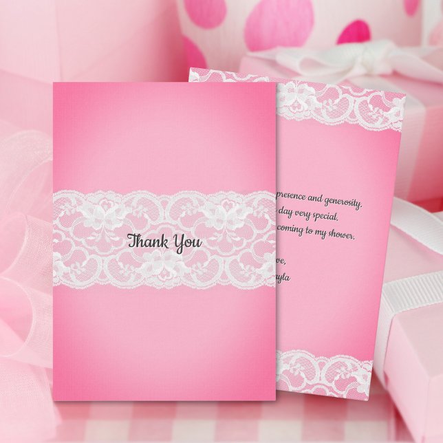 Pink Baby Dusche Dankeskarte (Von Creator hochgeladen)