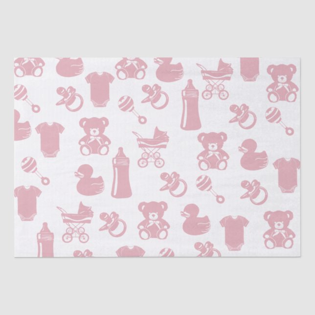 Pink Baby Dusche Seidenpapier (Vorderseite)
