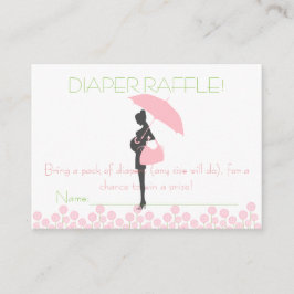 Pink Baby Dusche Silhouette Windeln Raffle Tickets Begleitkarte