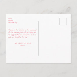 Pink Baby Dusche Ultrasound Danke Postkarte