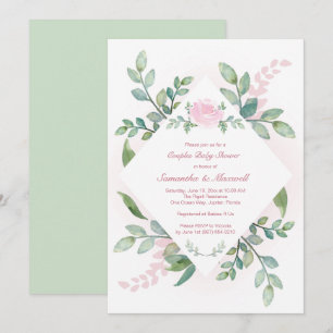 Pink Baby Duwer Invitation Girl, Paare Einladung