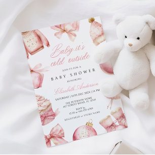 Pink Baby Es ist kalt draußen Babydusche Einladung