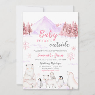 Pink Baby Es ist kalt draußen Babydusche Einladung