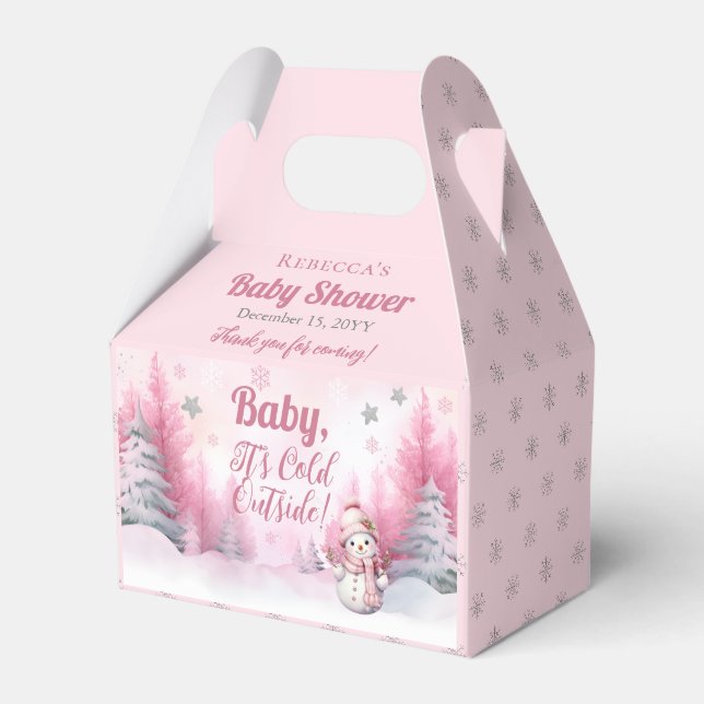 Pink Baby Es ist kalte Outside Snow Girl Babydusch Geschenkschachtel (Vorderseite)