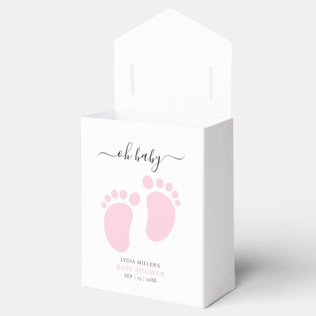 Pink Baby Feet Baby Shower Party, Girl Baby Shower Geschenkschachtel (Geöffnet)