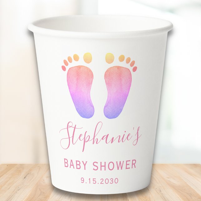 Pink Baby Feet Babydusche Pappbecher (Von Creator hochgeladen)