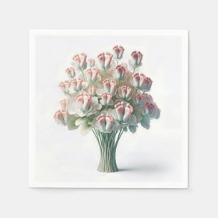 Pink Baby Feet floral Bouquet Serviette