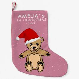 Pink Baby First Christmas Teddy Bären Weihnachtsma Kleiner Weihnachtsstrumpf