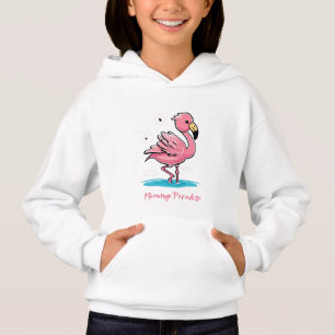 Pink Baby Flamingo im Wasser Hoodie