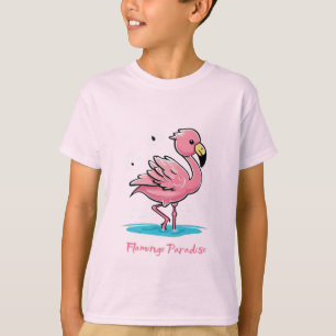 Pink Baby Flamingo im Wasser T-Shirt