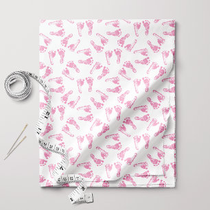 Pink Baby Footprint Muster Stoff