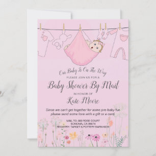 Pink Baby Girl Babydusche per Mail Einladung
