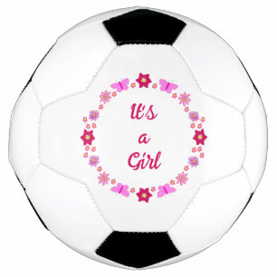 Pink Baby Girl Butterfets und Blume nach Maß Fußball