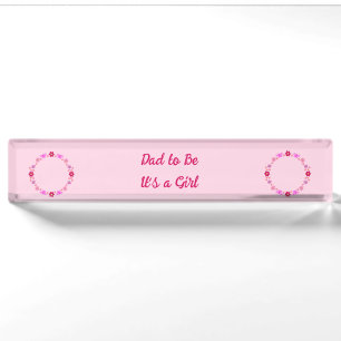 Pink Baby Girl Butterfets und Blume nach Maß Namensplakette