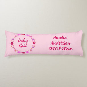 Pink Baby Girl Butterfets und Blume nach Maß Seitenschläferkissen