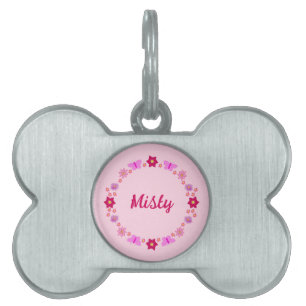 Pink Baby Girl Butterfets und Blume nach Maß Tiermarke