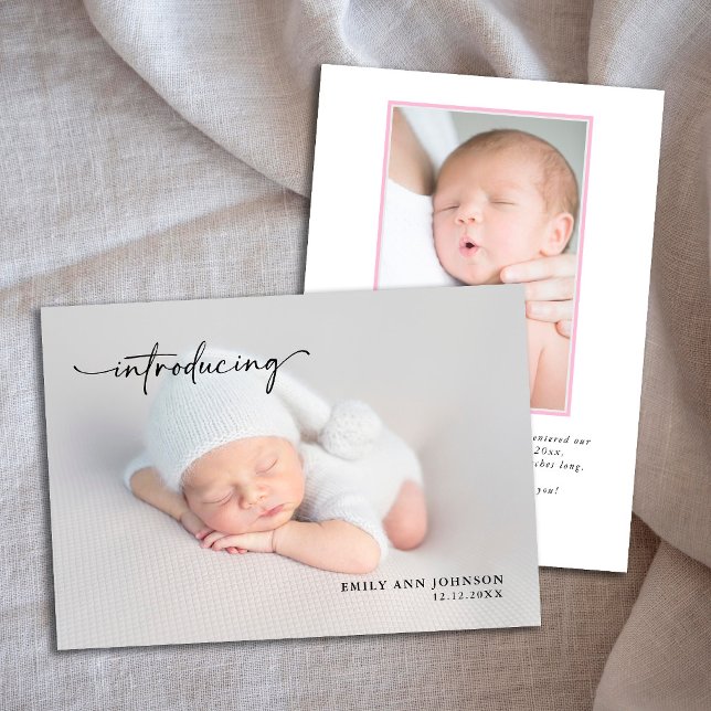 Pink-Baby-Girl-Foto für Neugeborene Mitteilungskarte (Von Creator hochgeladen)
