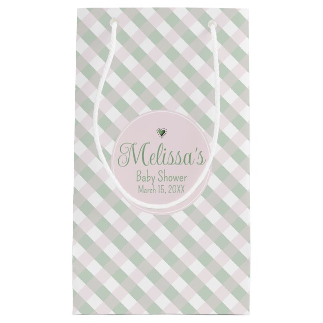 Pink Baby Girl Irish Clovers Baby Dusche Kleine Geschenktüte (Vorderseite)