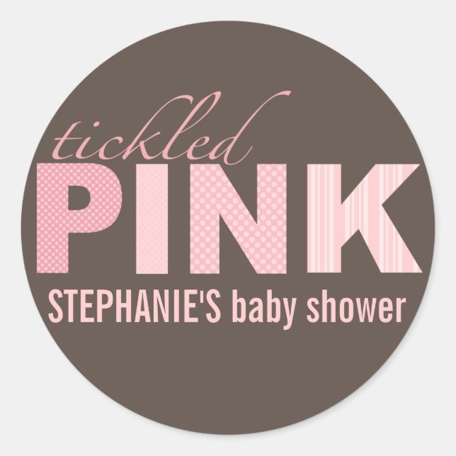 Pink Baby Girl Modern Baby Shocksticker Runder Aufkleber (Vorderseite)