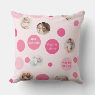 Pink Baby Girl Name Geburtsdatum Datum, Fotos Kissen
