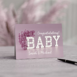 Pink Baby Girl Neue Eltern Glückwunschkarte Karte