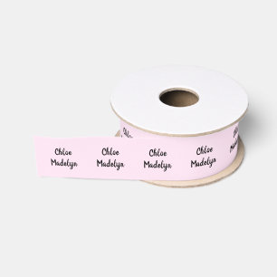 Pink Baby Girl Pale Pastel mit zwei Skriptnamen Ripsband