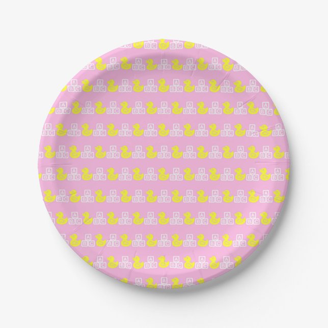 Pink Baby Girl Pappteller (Vorderseite)