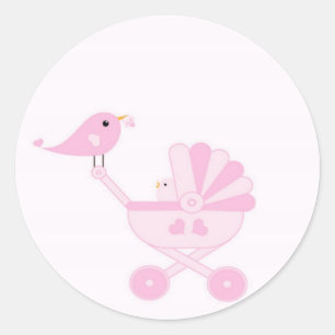 Pink Baby Girl Runder Aufkleber