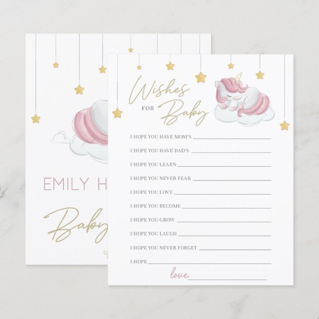 Pink Baby Girl Unicorn will Baby (Vorne/Hinten)