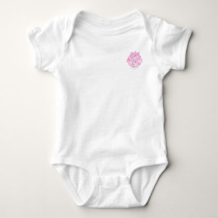 Pink Baby Head Pattern Baby Girl Strampler