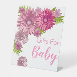 Pink Baby in Bloom Brunch Duschgeschenke Sockelschild
