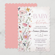 Pink Baby in Bloom Wildblume Babydusche