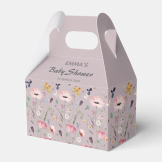 Pink Baby in Bloom Wildblume Babydusche Geschenkschachtel