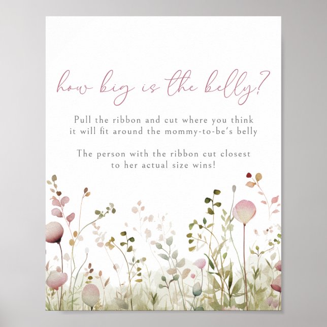 Pink Baby in Bloom Wildblume Bauch Ratings Game Poster (Vorne)