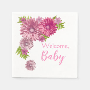 Pink Baby in Blütenbrunch-Dusche Serviette