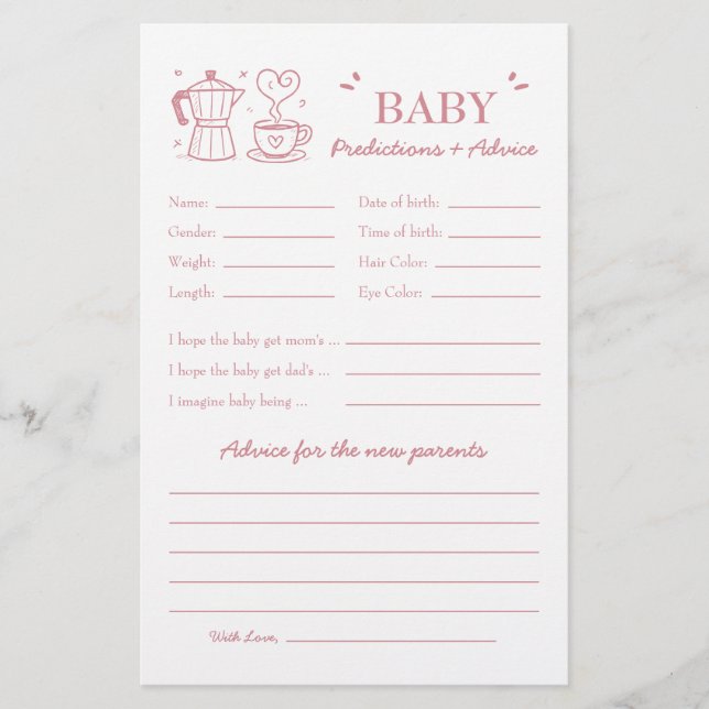 Pink Baby Is Brewing Coffee Predictions and Advice (Vorderseite)