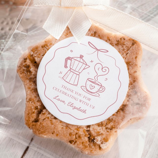 Pink Baby Is Brewing Coffee Thank You Runder Aufkleber (Von Creator hochgeladen)