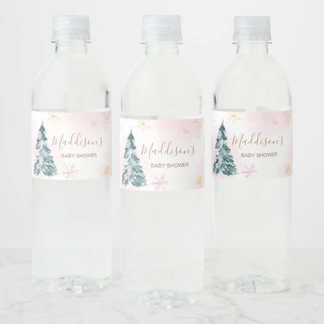 Pink Baby It's Cold Outside Baby Shower (Flaschen)