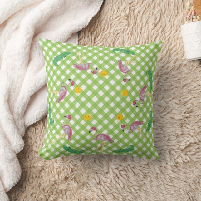 Pink Baby Kinder Flamingo Alligator Rundkissen Kissen (Decke)