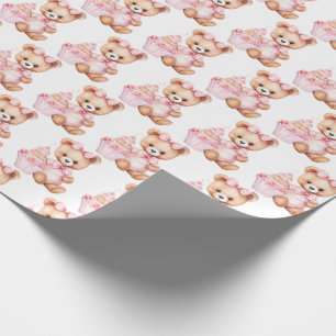 Pink Baby Kleinkind Teddy Bear Geschenkpapier