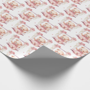 Pink Baby Kleinkind Teddy Bear Geschenkpapier