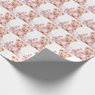 Pink Baby Kleinkind Teddy Bear Geschenkpapier