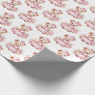 Pink Baby Kleinkind Teddy Bear Geschenkpapier