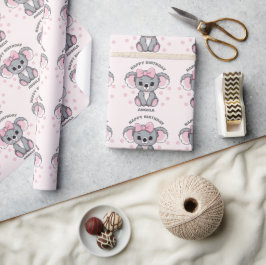 Pink Baby Koala Bear Geschenkpapier