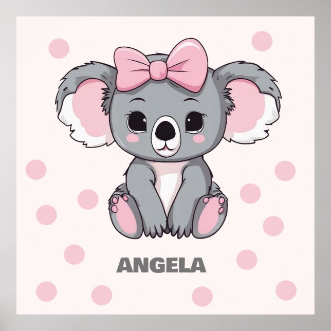 Pink Baby Koala Bear Poster (Vorne)