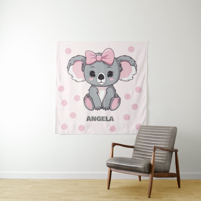 Pink Baby Koala Bear Wandteppich (Beispiel)