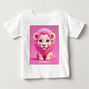 Pink Baby Lion personalisieren T-shirt