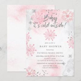 Pink Baby mit kalter Außendusche Einladung